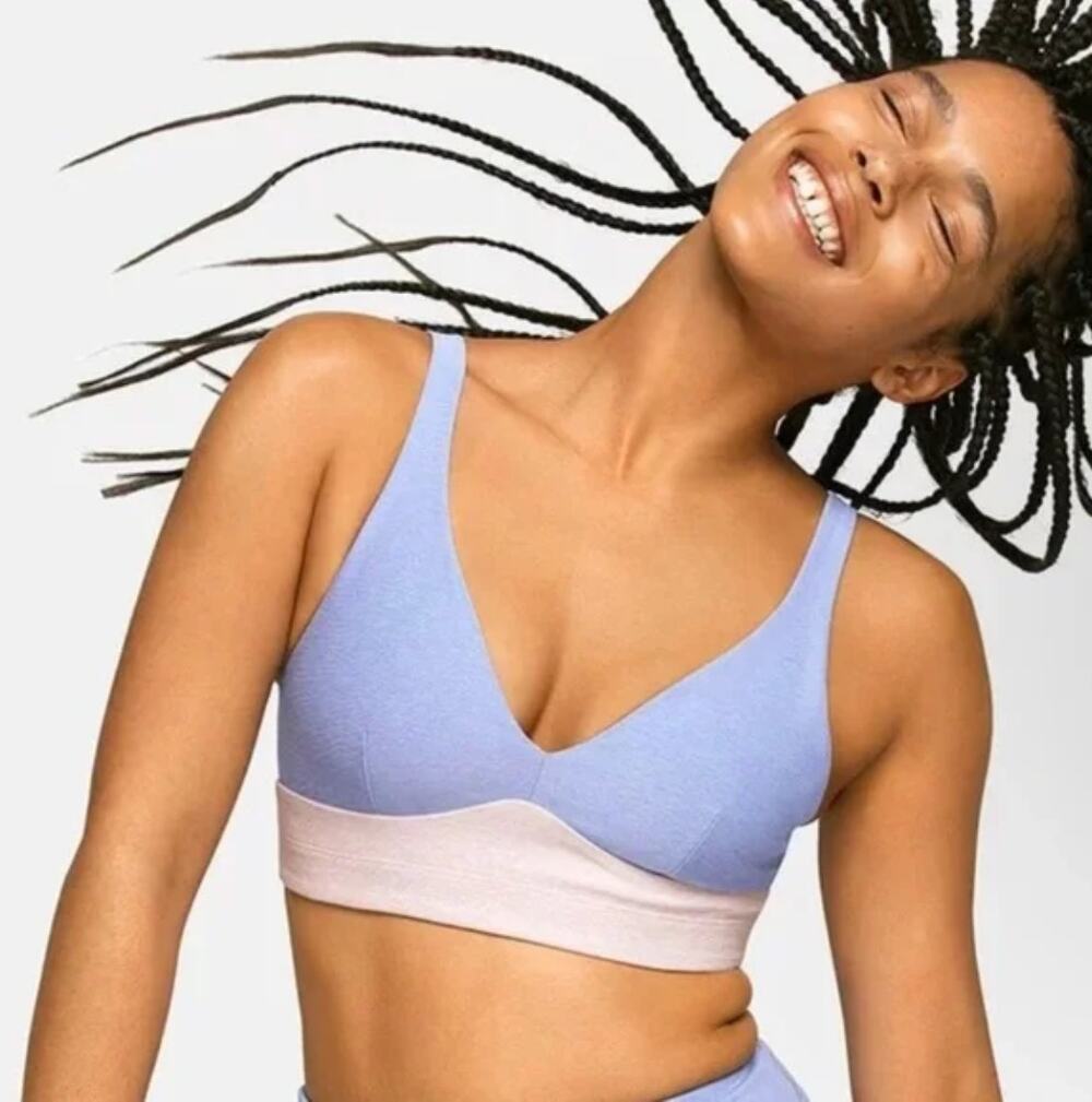 Outdoor Voices Pink Purple Blue Colorblock Sports Bra Size Medium